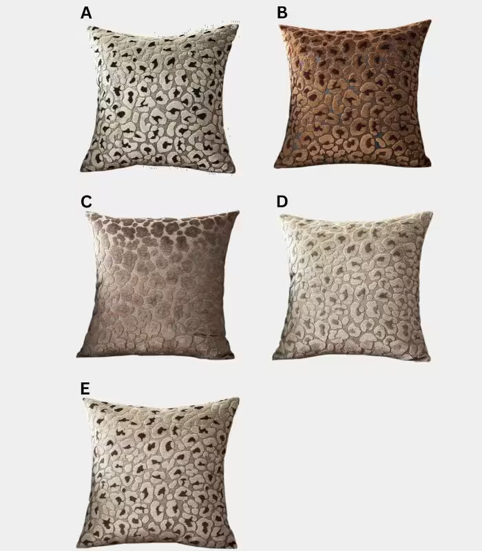1067 Leopard Print Textured Cushion Cover Collection Velvet 45x45 cm