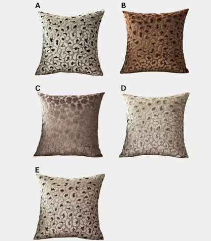 1067 Leopard Print Textured Cushion Cover Collection Velvet 45x45 cm