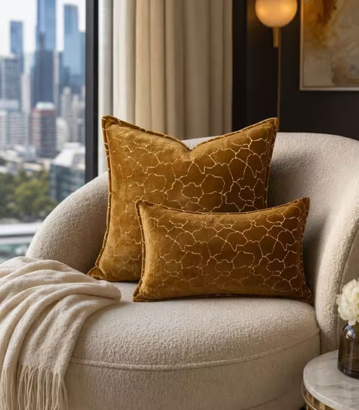 1051 Marrakech Velvet Cushion Cover Brown