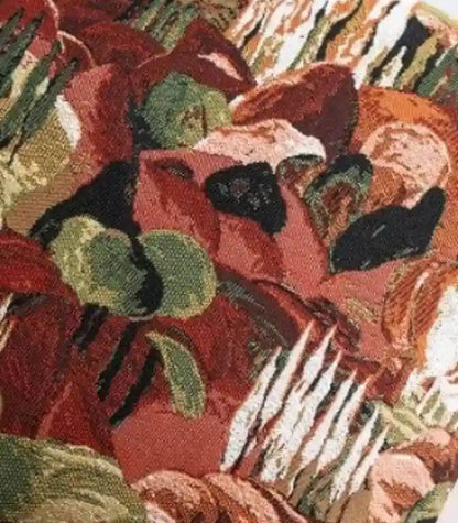 1034 Floral Jacquard Cushion Cover – Artistic Botanical Tapestry Design