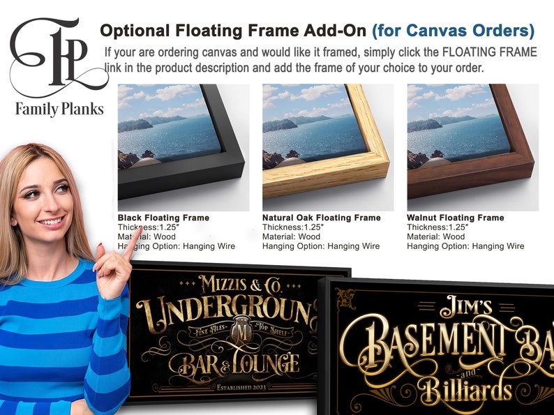 Family Name Christmas Signs - Vintage Santa: Personalized on Metal or Canvas