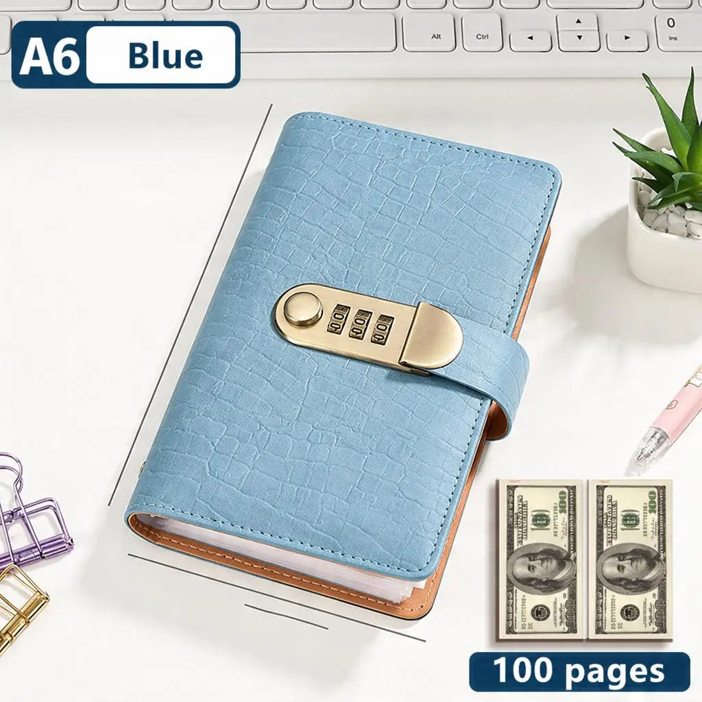 100-Pocket Banknote Collection Album with Combination Lock, Currency Binder with Clear Sleeves