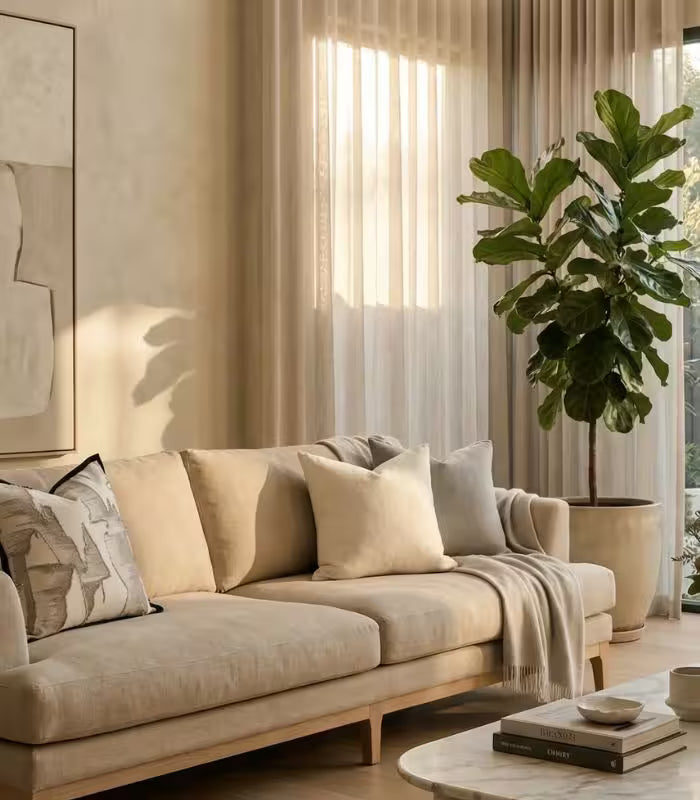 1036 Abstract Brushstroke Cushion Cover – Embroidered Design Cream