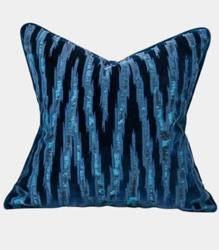 1079 Velvet Floral Garden Cushion Cover Velvet Embroidery Blue