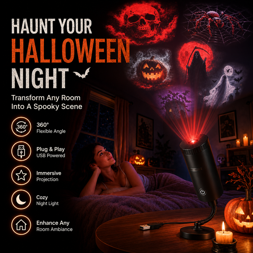 Halloween horror projector unit front view