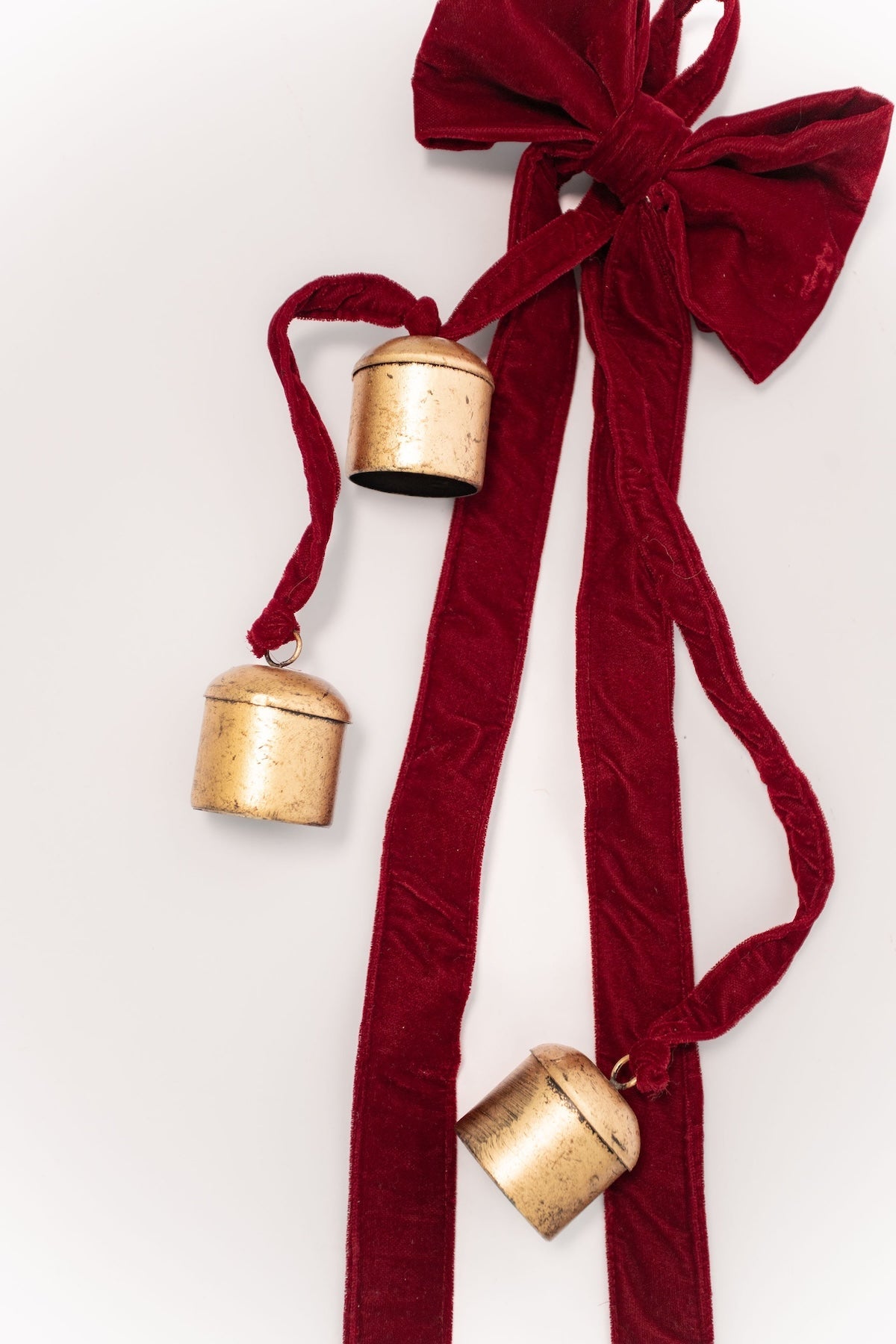 Red Velvet Bow with Cluster of Bells