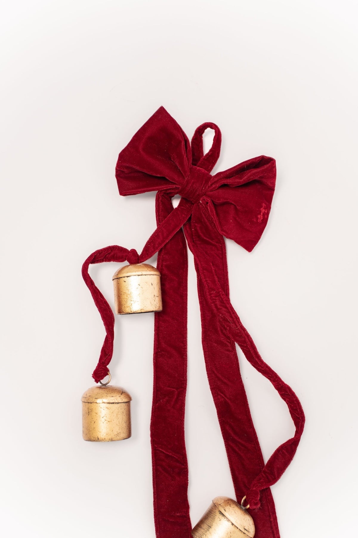 Red Velvet Bow with Cluster of Bells