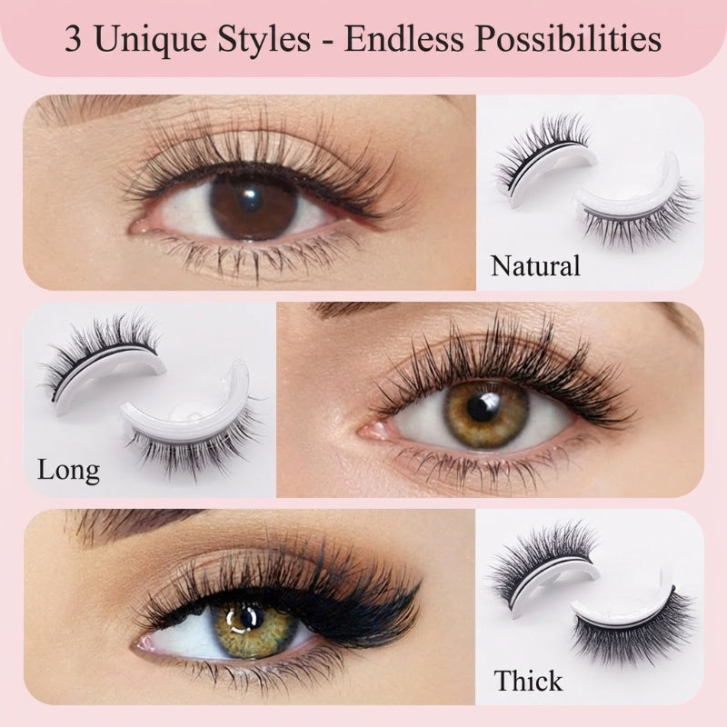 ⏳Limited-time sale ONLY $10.99!!🌸Self-Adhesive Reusable Lashes – 3-Sec Application, No Glue Needed