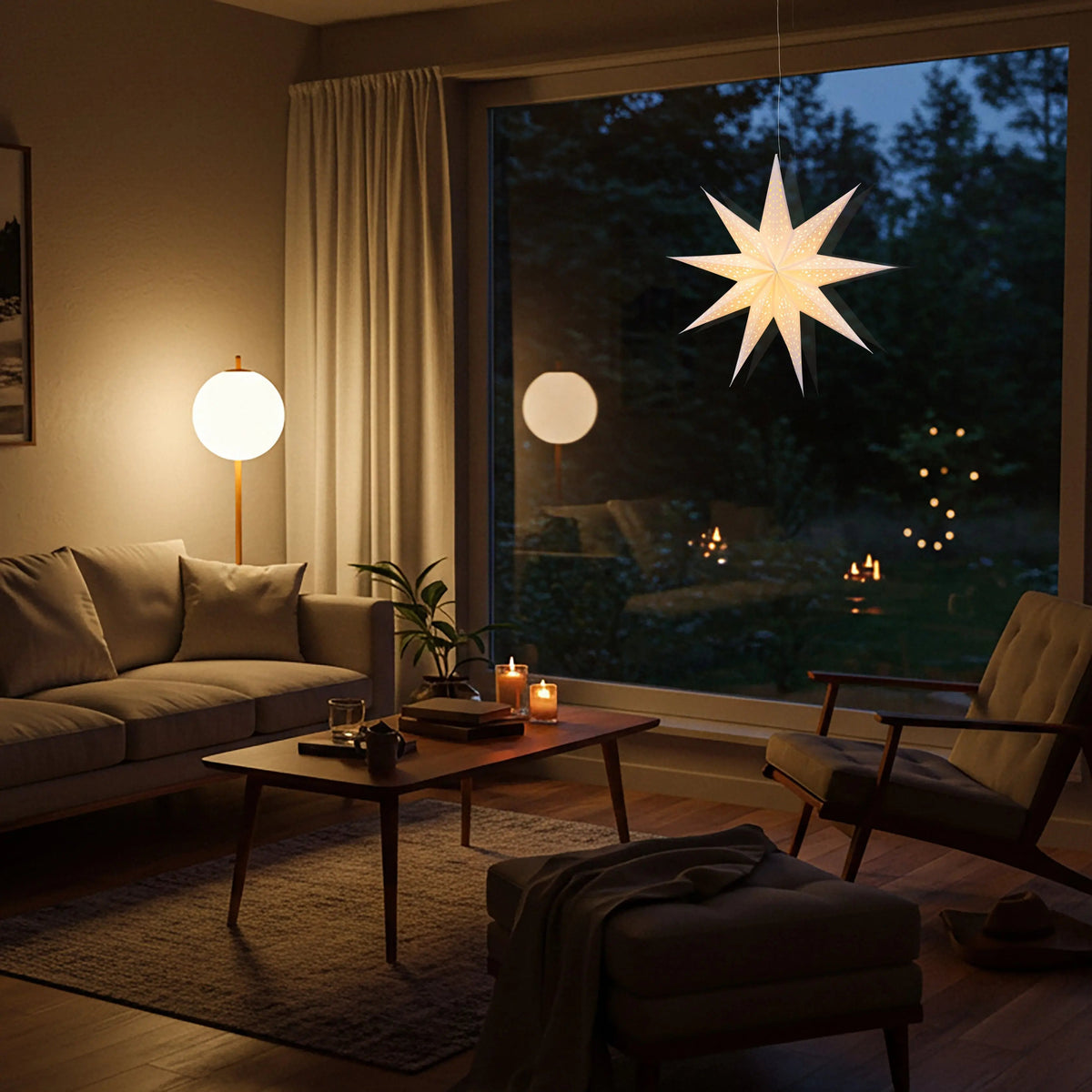 Twinkle Star 9-Point 25" Cream