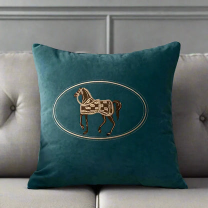 1200 American Embroidered Horse Pillow Cover