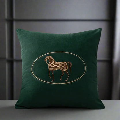 1200 American Embroidered Horse Pillow Cover