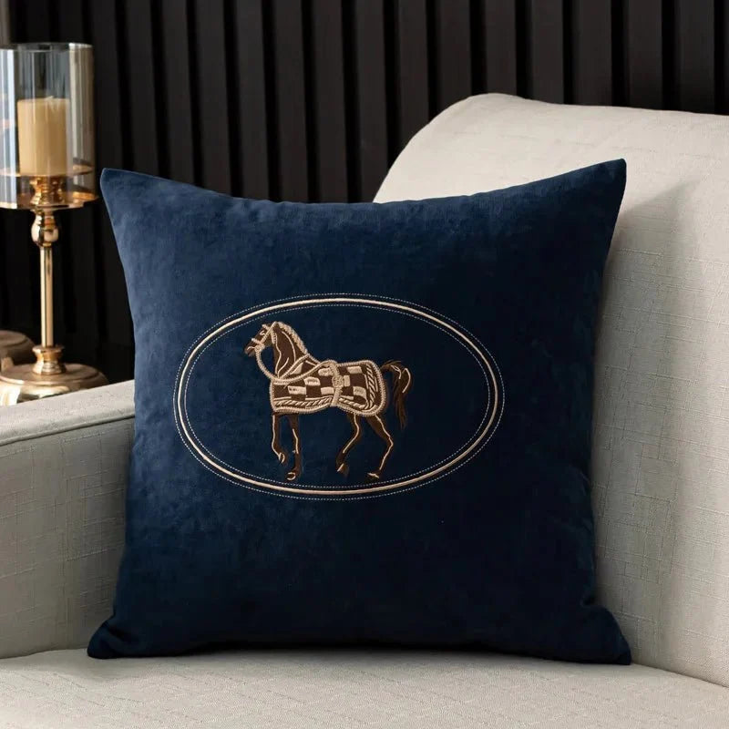 1200 American Embroidered Horse Pillow Cover