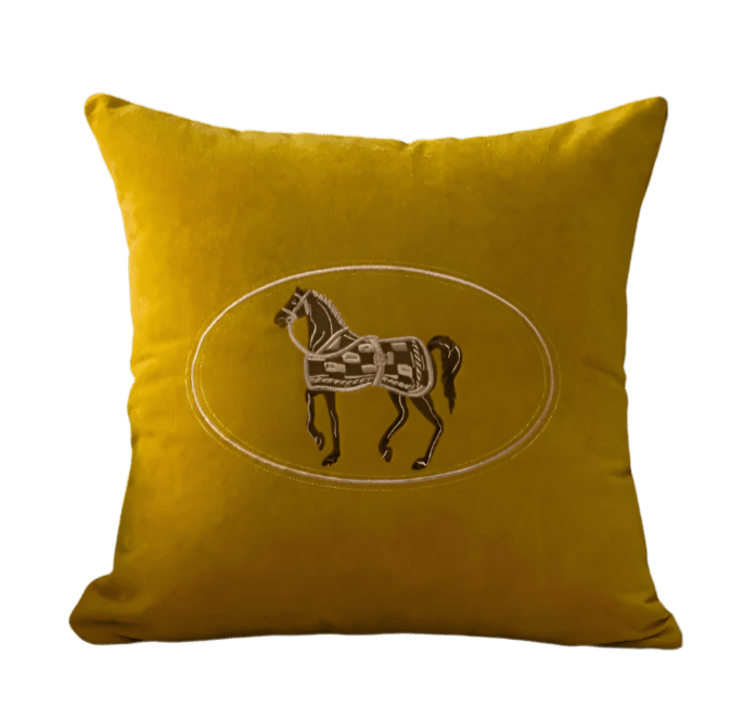 1200 American Embroidered Horse Pillow Cover