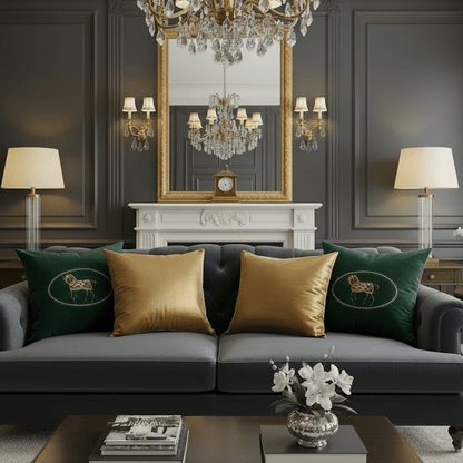 1200 American Embroidered Horse Pillow Cover
