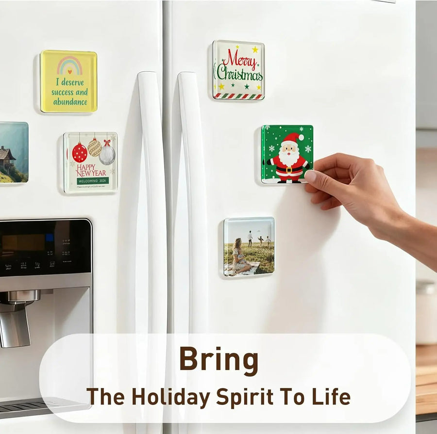 2" x 2" Clear Acrylic DIY Fridge Magnet Set with Adhesive Backing
