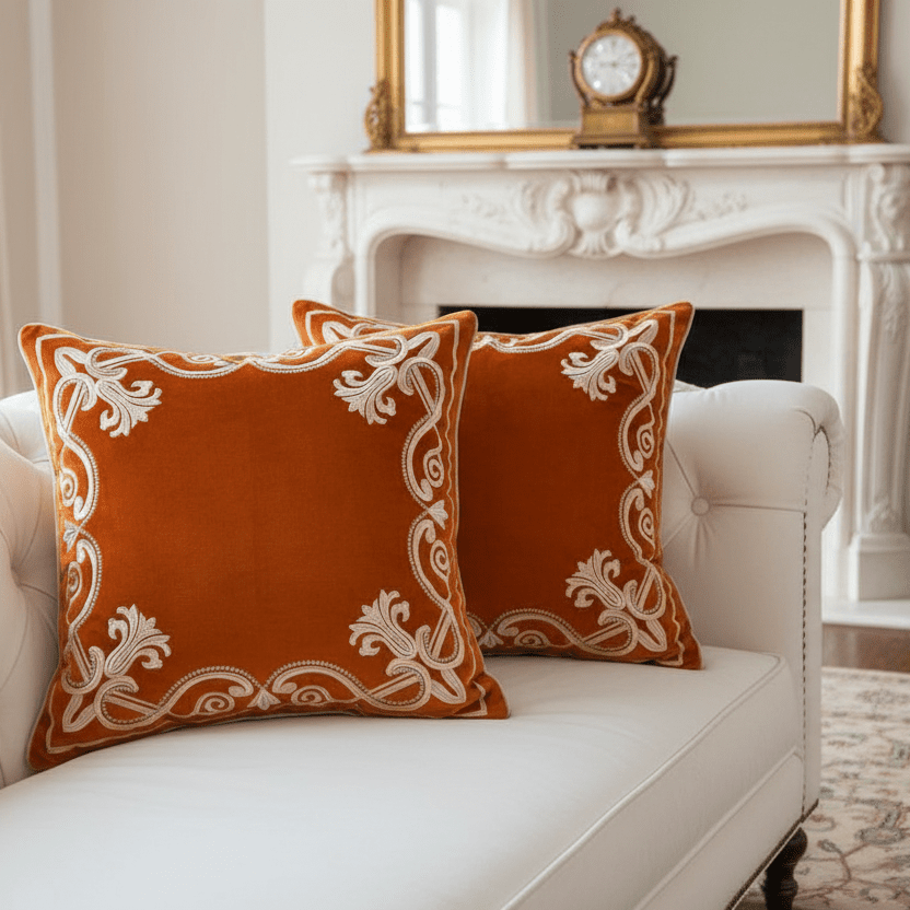 1188 Baroque Embroidered Pillow Cover