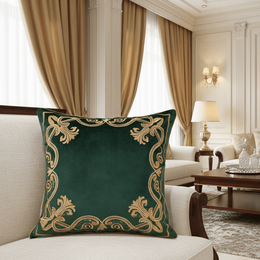 1188 Baroque Embroidered Pillow Cover