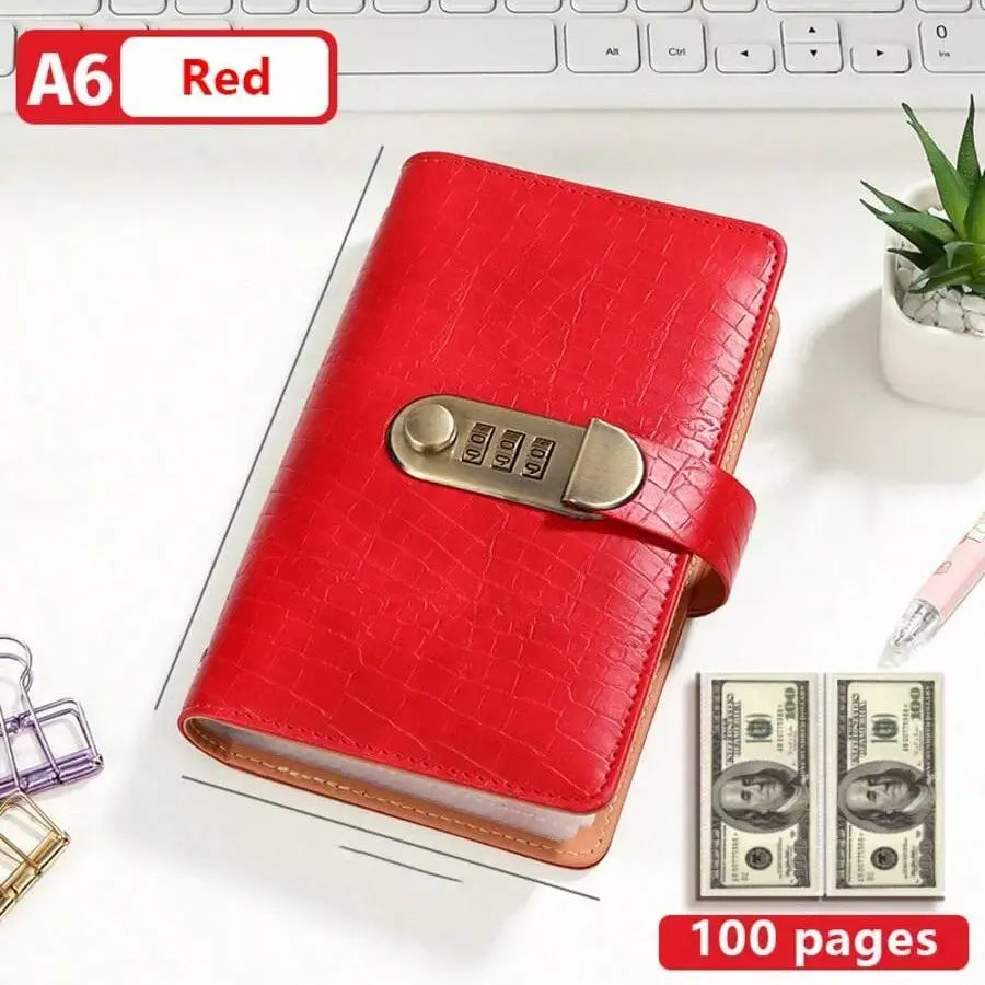 100-Pocket Banknote Collection Album with Combination Lock, Currency Binder with Clear Sleeves