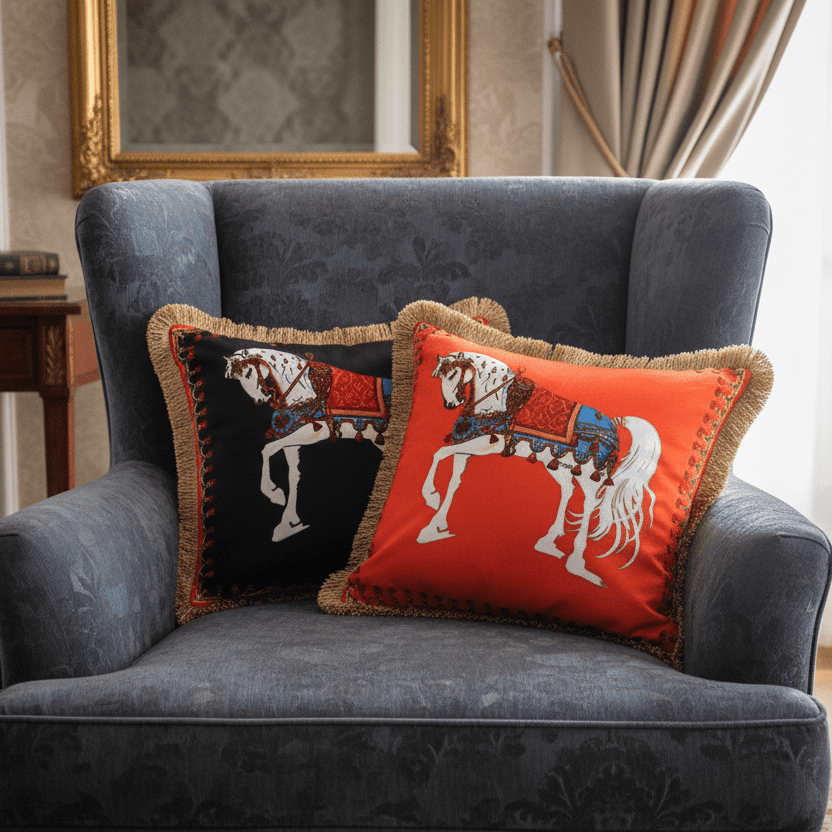 1172 Black Velvet Cavalier Pillow Cover
