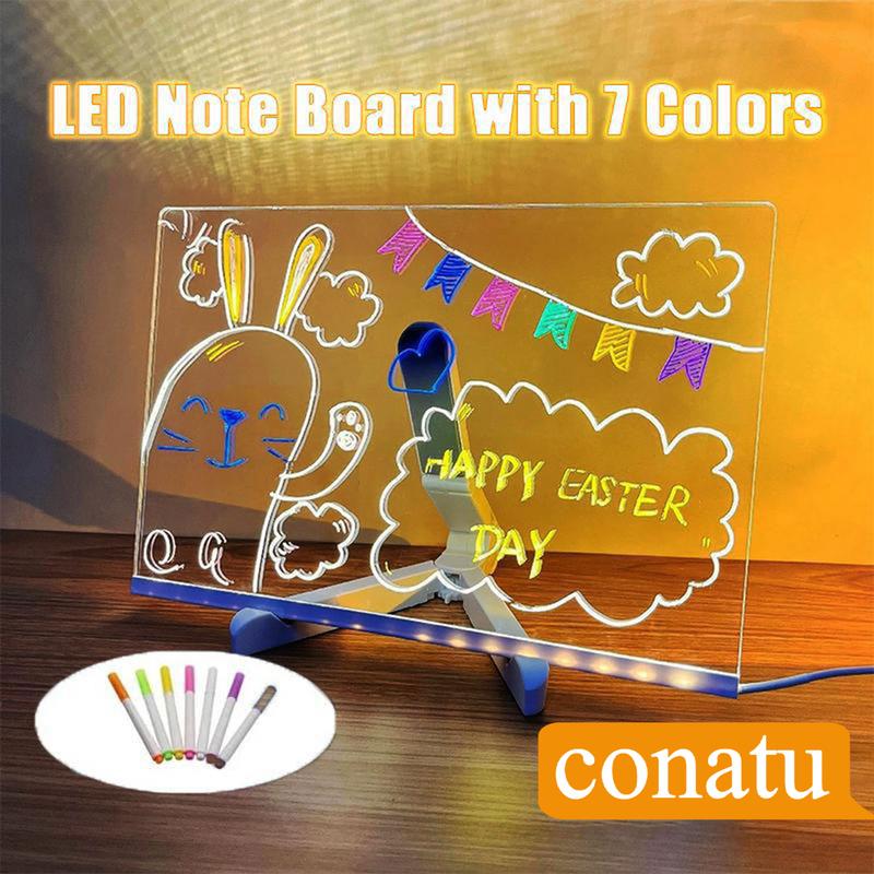 🏆Save 49%🏆 Creative Rewritable Acrylic LED Message Board -（with 7 Pens） - 15cm*15cm