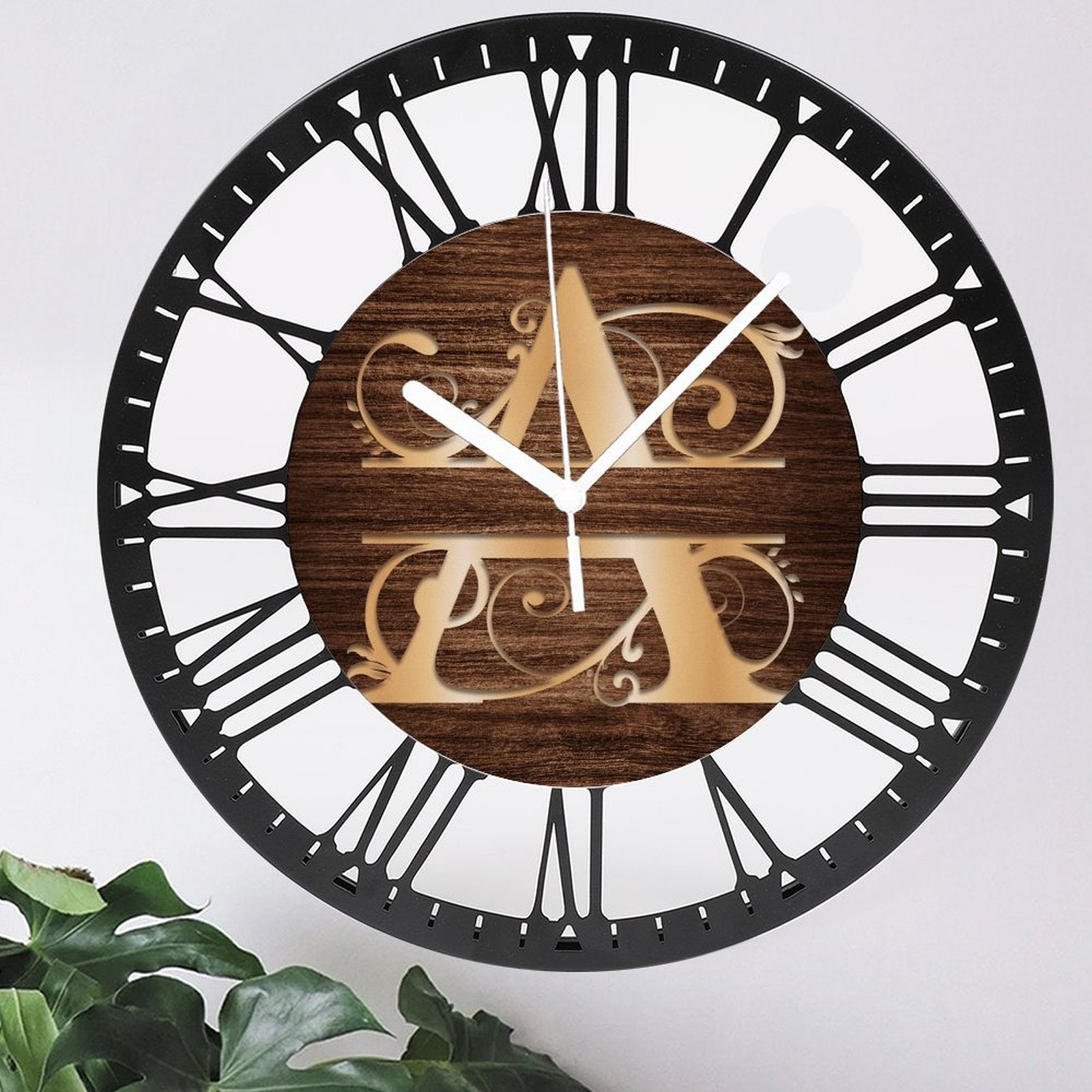 Christmas  name Iron Circular Clock 25CM Roman Numerals 10×10inch(25×25cm)
