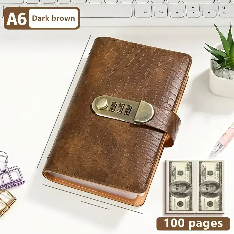 100-Pocket Banknote Collection Album with Combination Lock, Currency Binder with Clear Sleeves