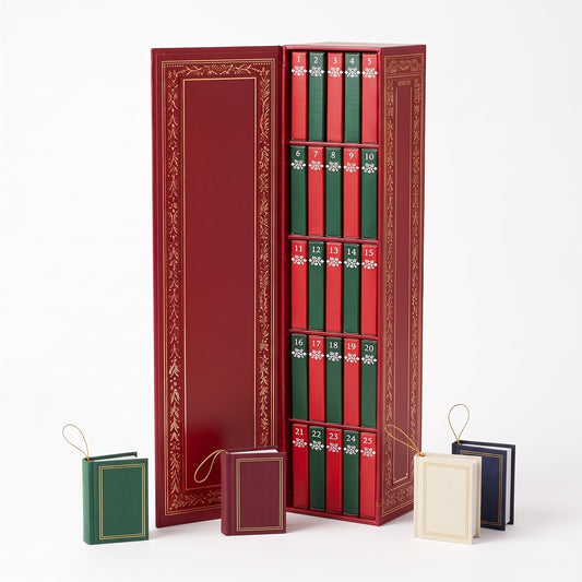 25-Day Mini Book Ornament Advent Calendar for Book Lovers, 25 Mini Book Christmas Countdown Decorations