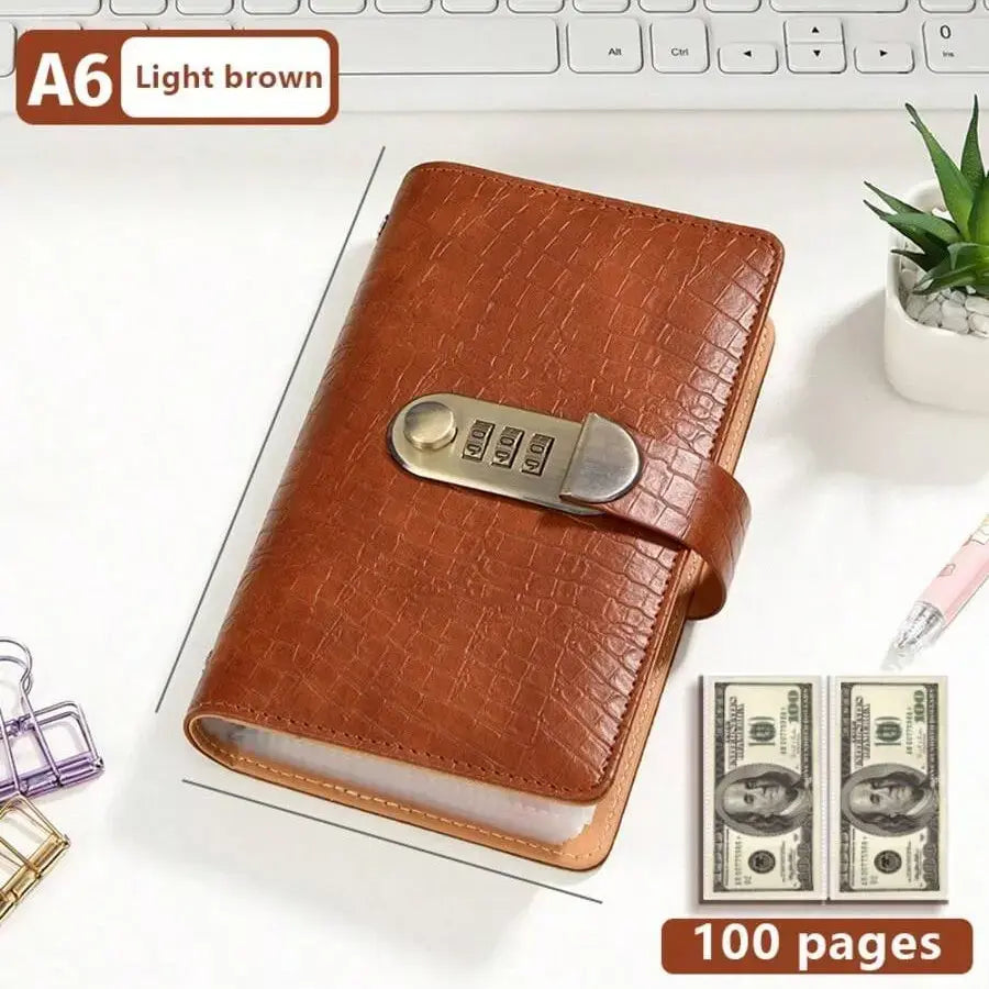 100-Pocket Banknote Collection Album with Combination Lock, Currency Binder with Clear Sleeves