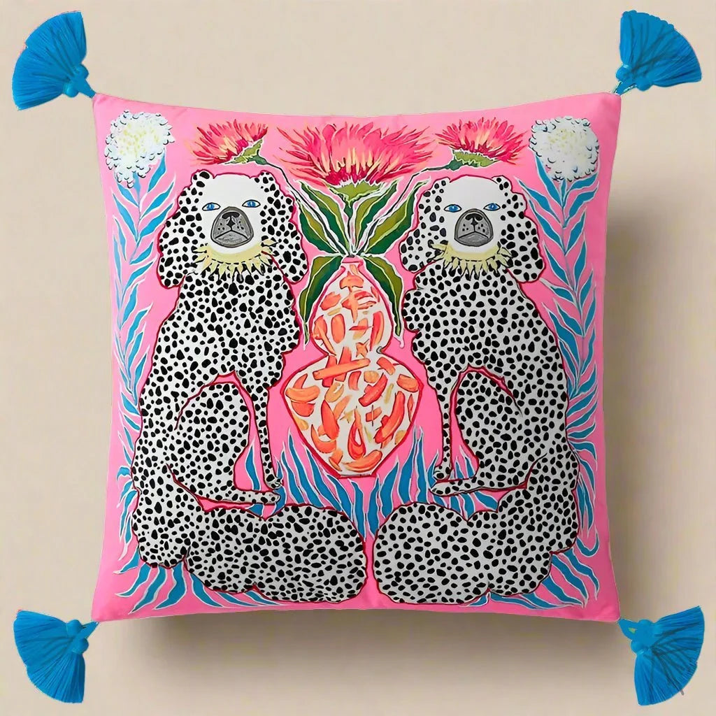 1163 Dashing Doggies Velvet Pillow Covers