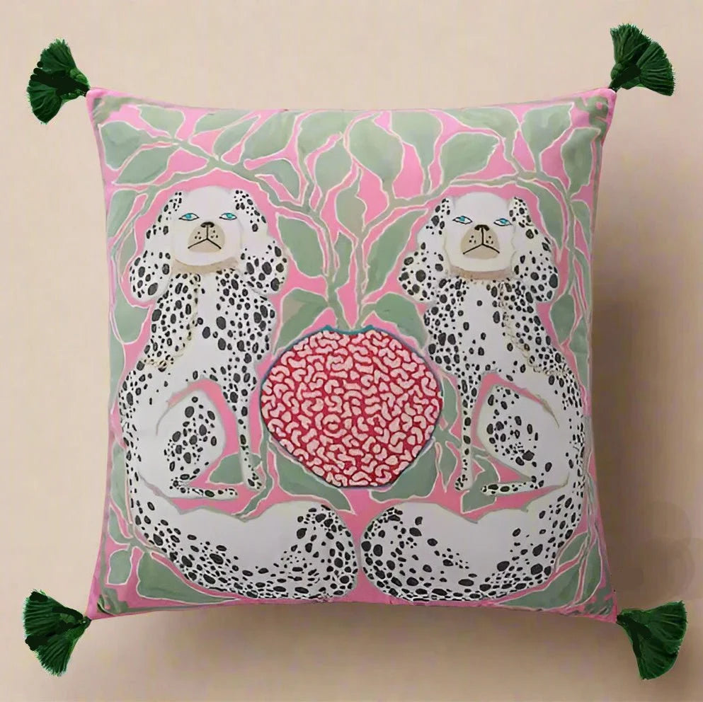 1163 Dashing Doggies Velvet Pillow Covers