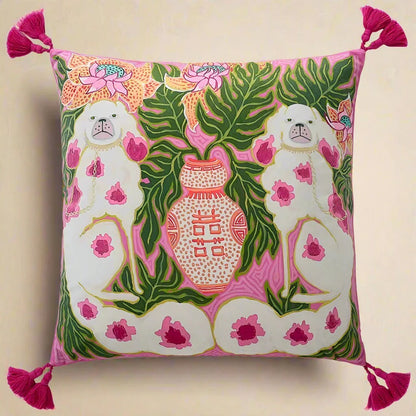 1163 Dashing Doggies Velvet Pillow Covers