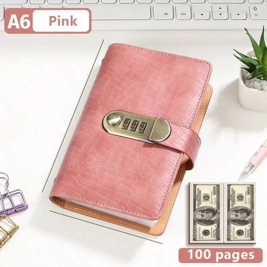100-Pocket Banknote Collection Album with Combination Lock, Currency Binder with Clear Sleeves