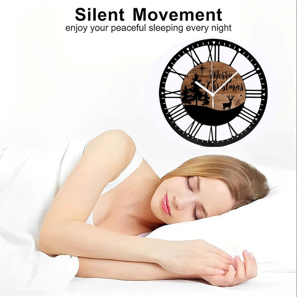 Iron Circular Clock 25CM Roman Numerals (LV Factory) 铁艺+木头 Style 10×10inch(25×25cm)