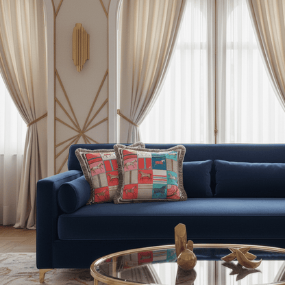 1167 Equestrian Royale Velvet Pillow Cover