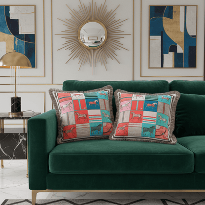 1167 Equestrian Royale Velvet Pillow Cover