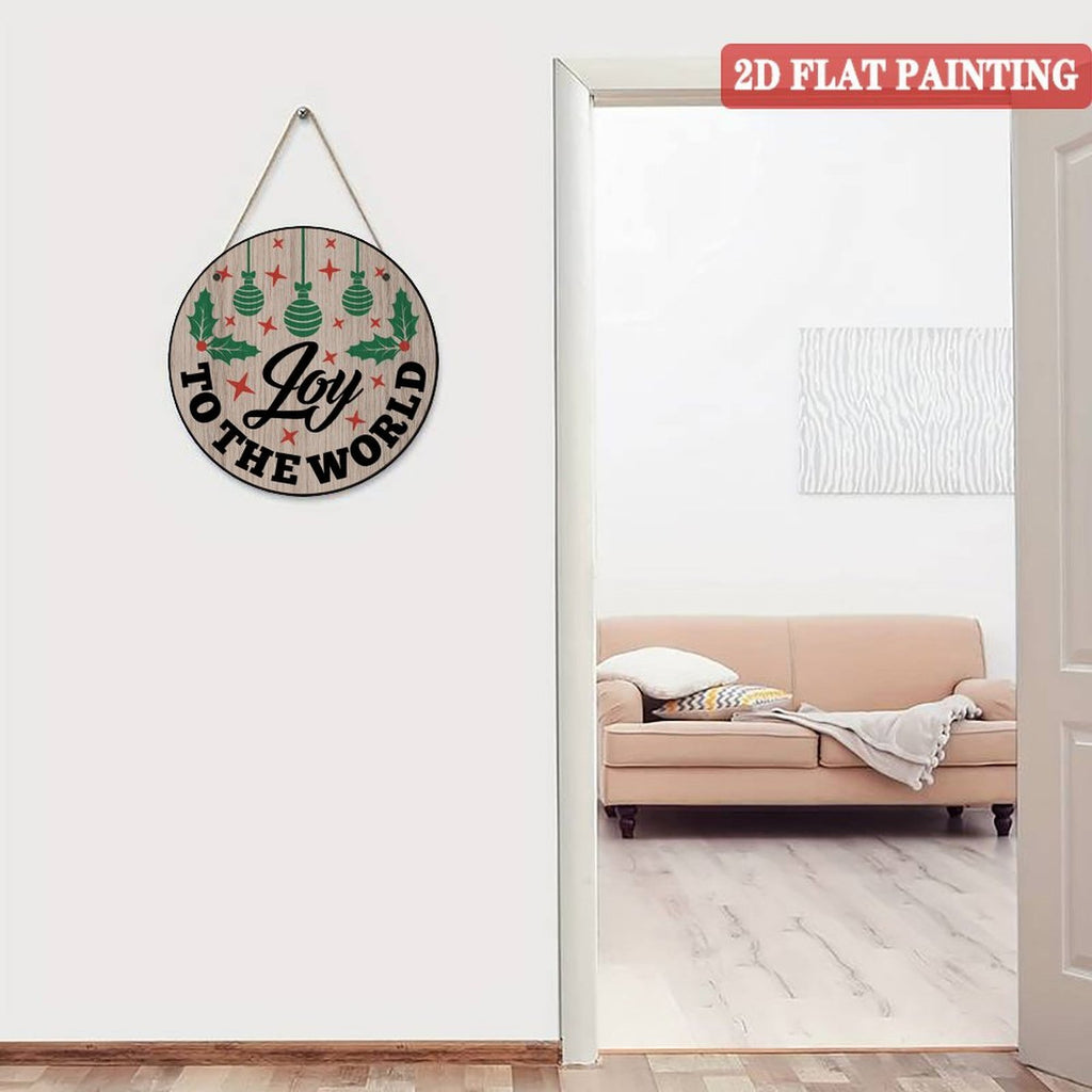 Joy To The World Round Wood Panel Painting 20*20CM