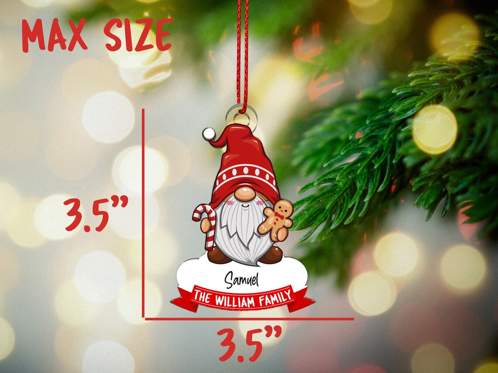 Gnomes Ornament Family Christmas Ornaments, Personalized Gnome Ornament for Christmas Tree Decor, Gnome Family Ornaments Christmas Gift 2024