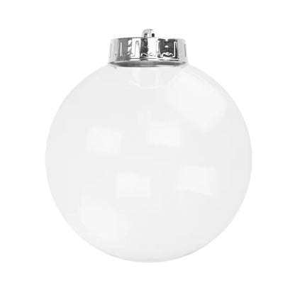 Clear round fillable ornament with silver cap