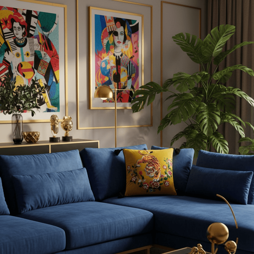 1088 Golden Emperor Tiger Pillow Cover