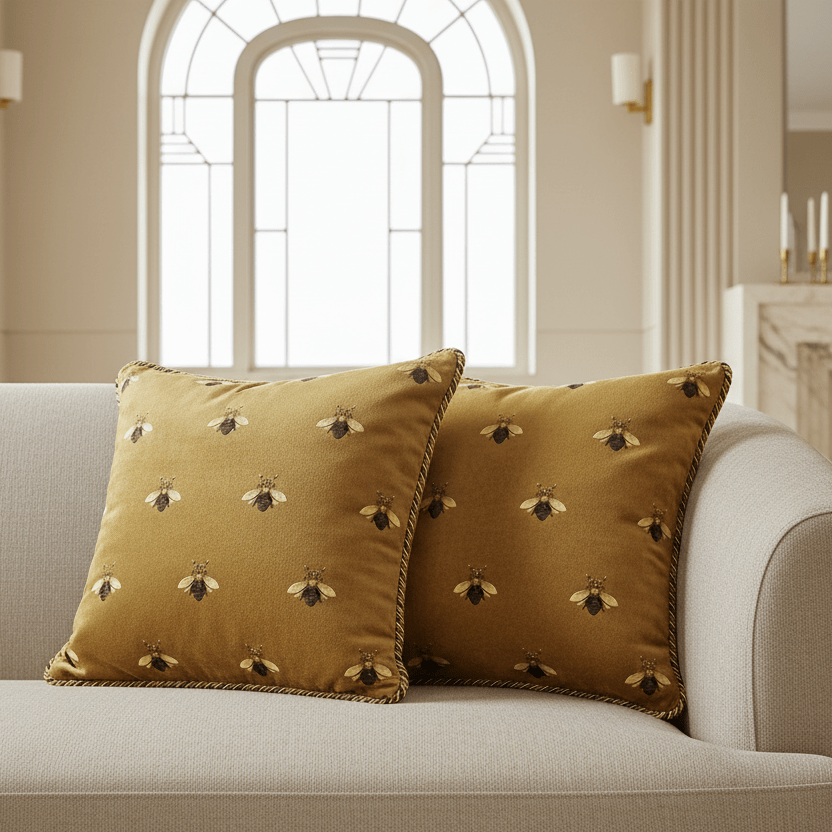1096 Golden Queen Bee Pillow Cover