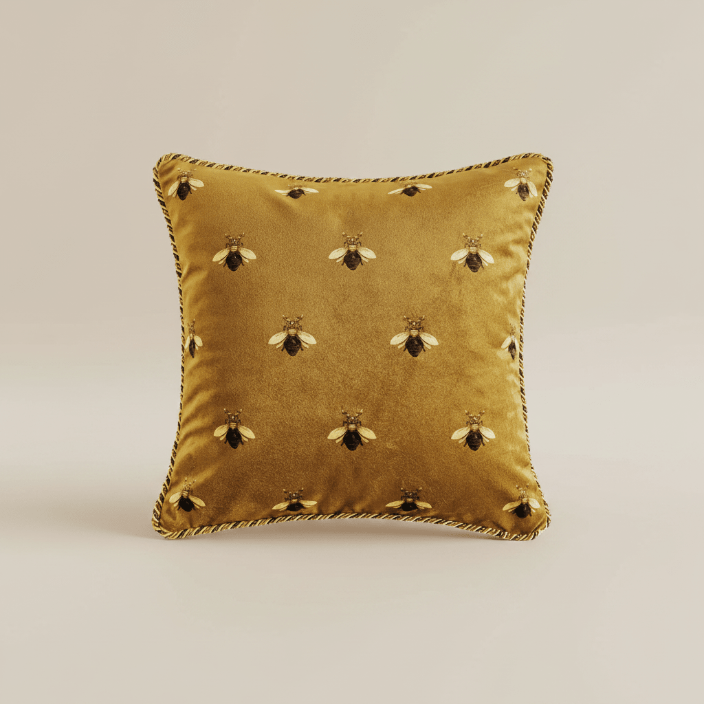 1096 Golden Queen Bee Pillow Cover