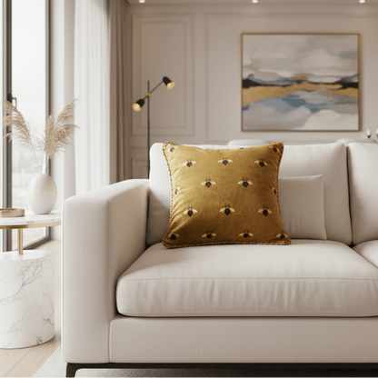 1096 Golden Queen Bee Pillow Cover
