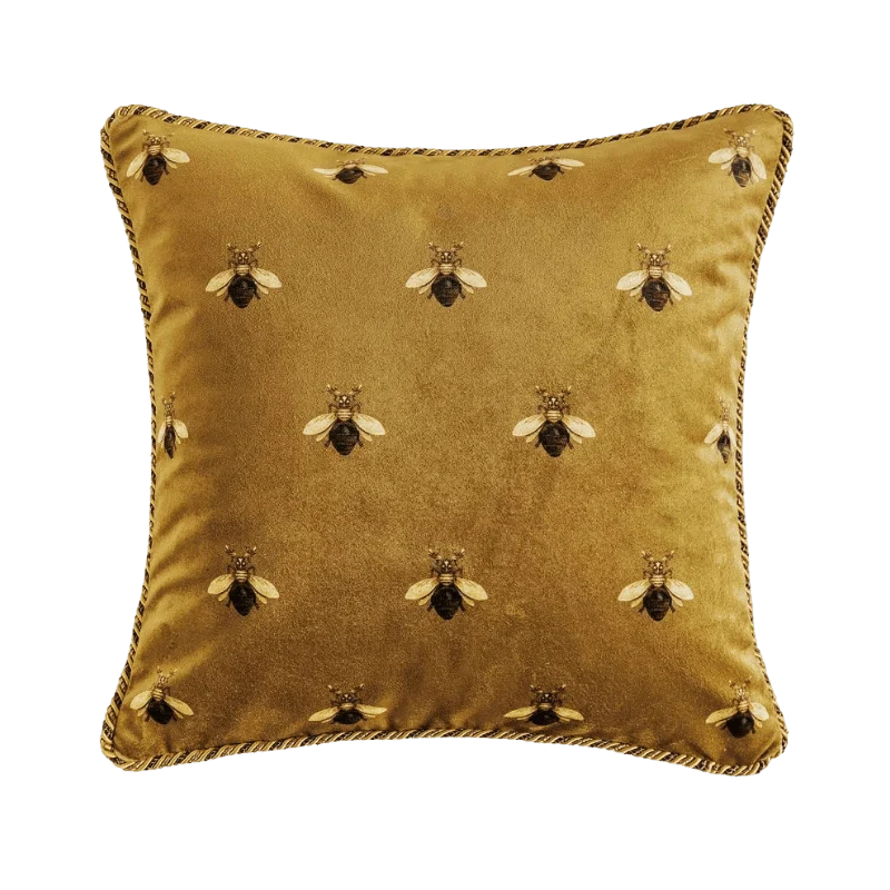 1096 Golden Queen Bee Pillow Cover