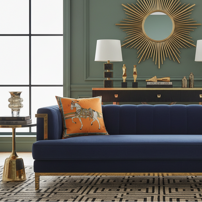 1177 Orange Orillia Velvet Pillow Cover
