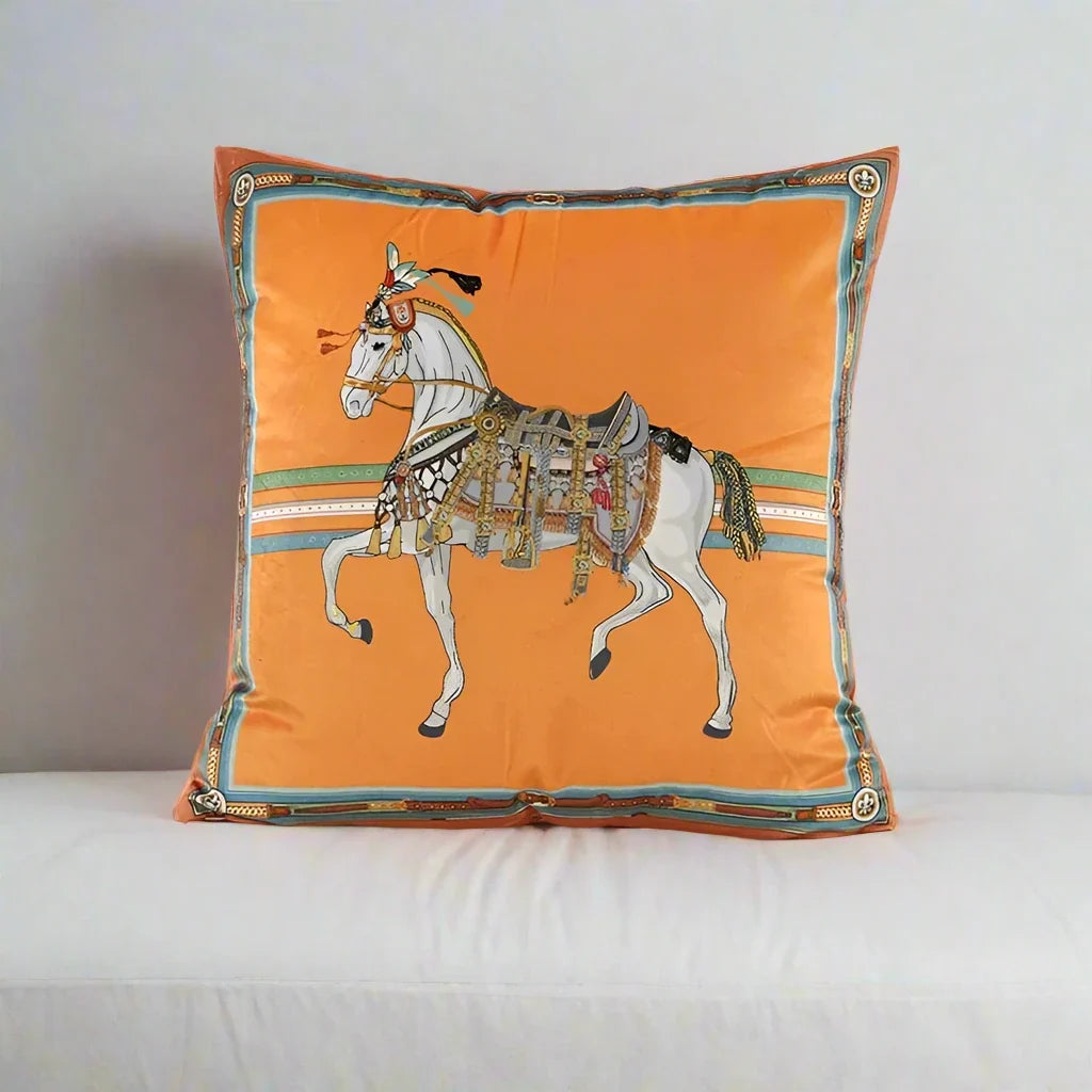 1177 Orange Orillia Velvet Pillow Cover