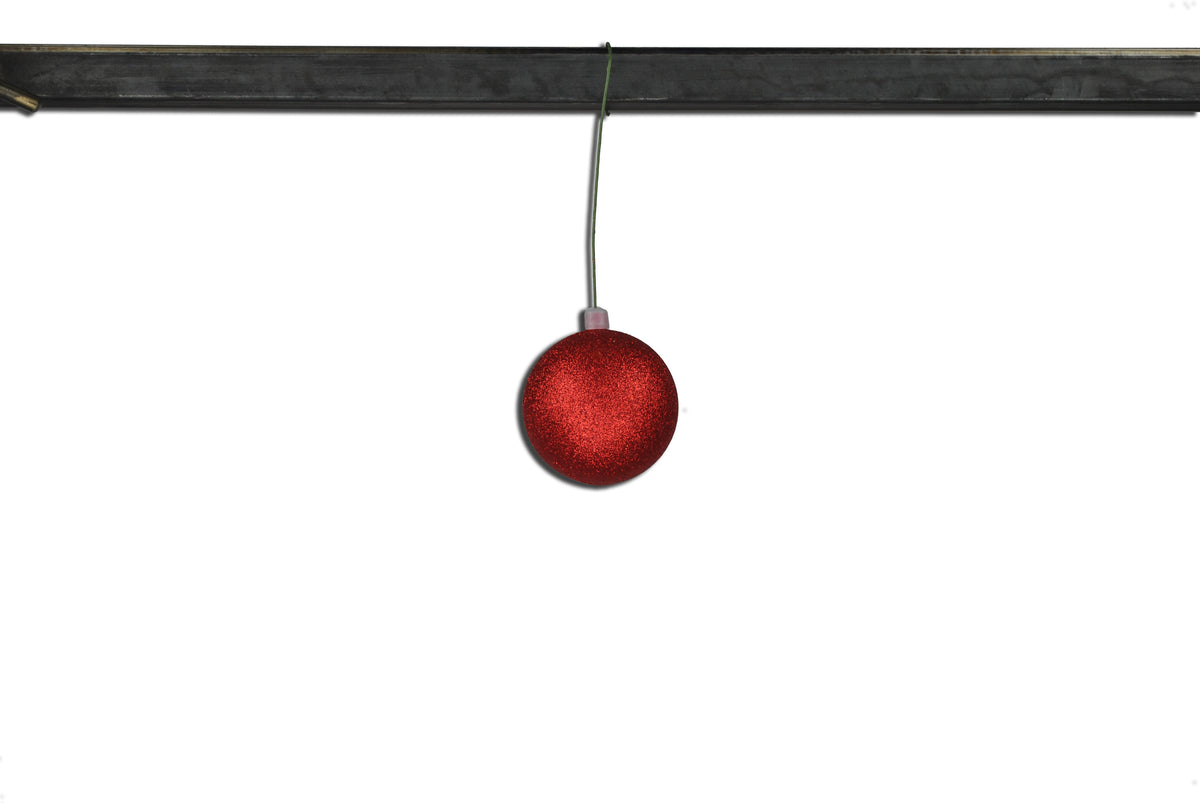 Red Glitter Shatterproof Ornaments - 80mm, 12 Pack