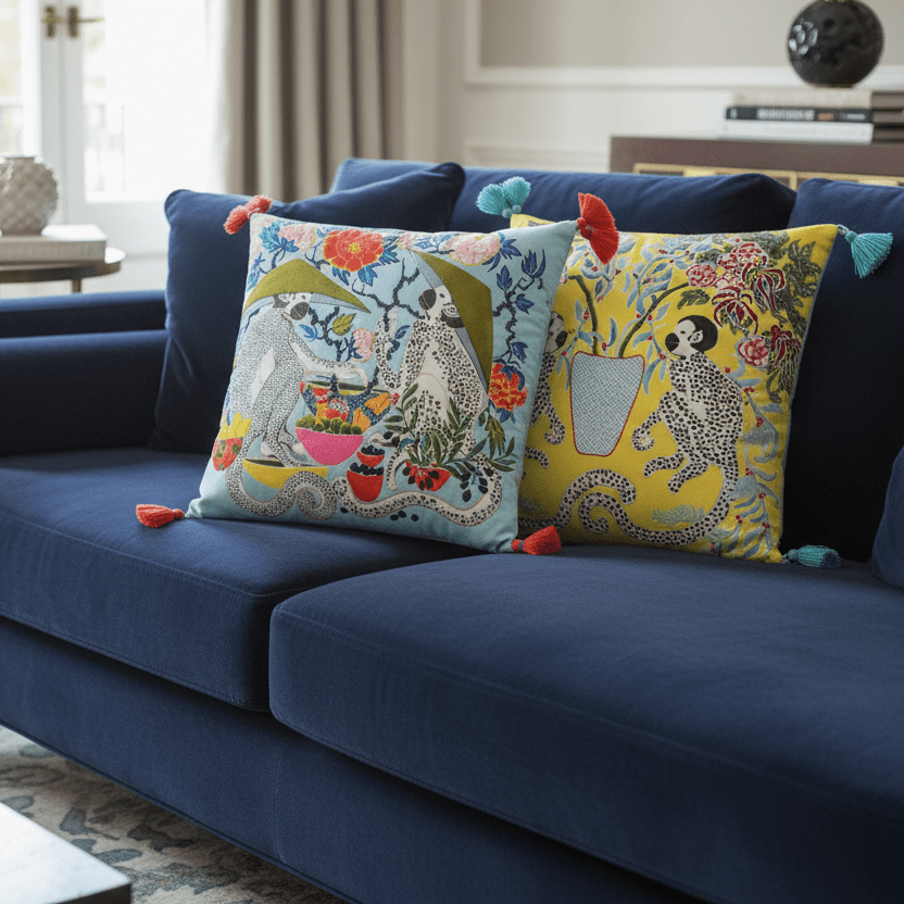 1165 Monkey Business Pillow Covers