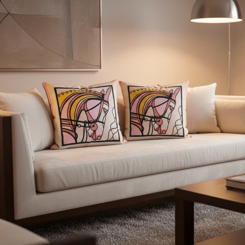 1187 Mosaic Mane Pillow Cover