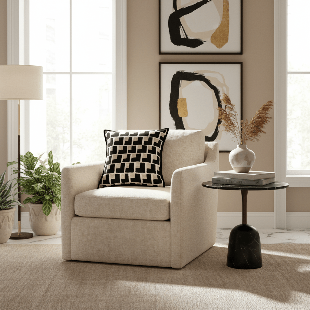 1108 Noir Tie Pillow Cover