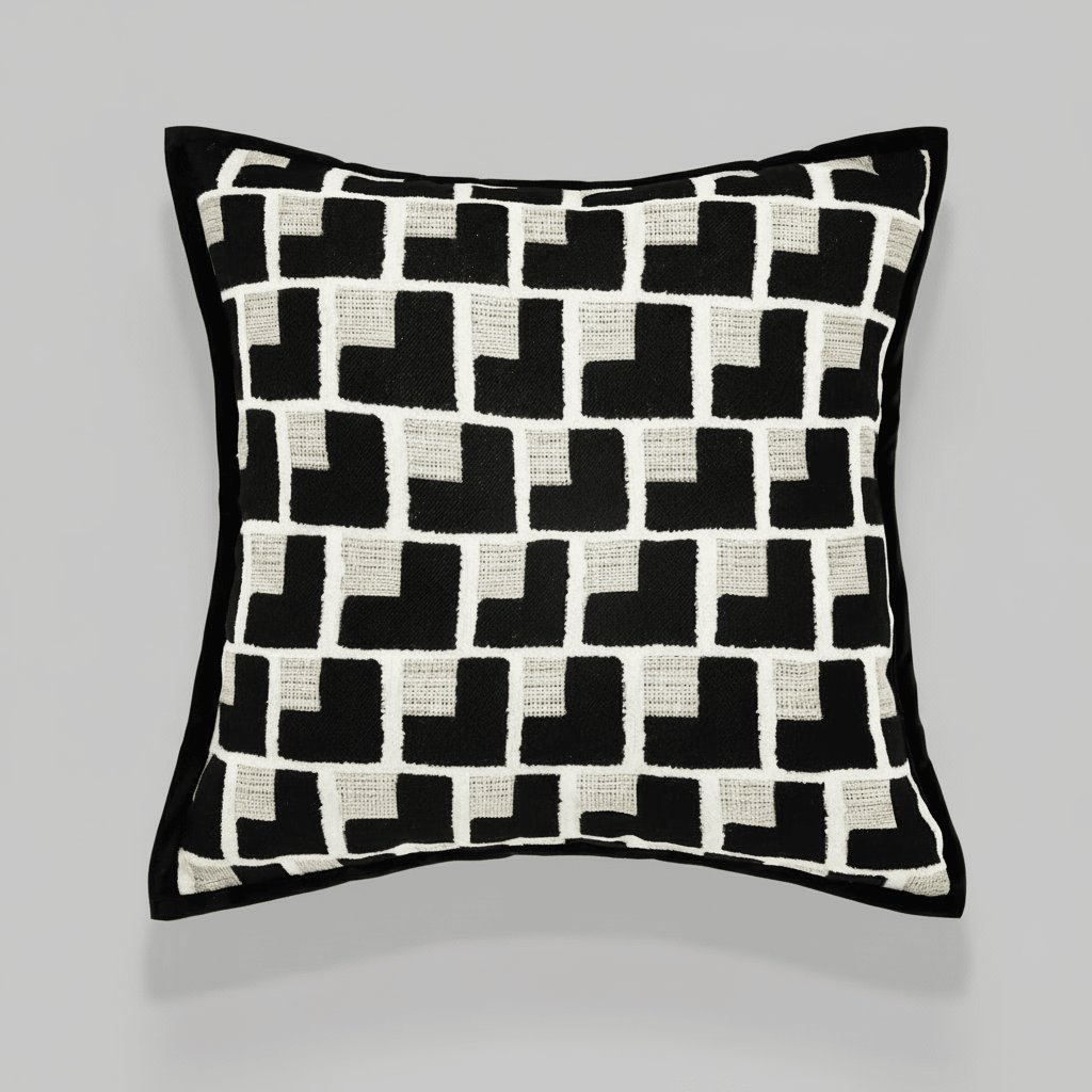 1108 Noir Tie Pillow Cover
